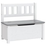Bonne qualit� - banc de rangement / stockage - bonnie - pour enfants blanc et gris 60x30x55 cm mdf - ...
