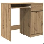 Bonne qualit� - bureau ch�ne artisanal 86x49x76cm - table d�tude - bois ding�nierie - poste de travail ...