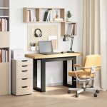 Bonne qualit� - bureau noain pieds en forme de u 120x50x75cm - table d�tude - bois massif pin - poste ...