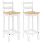 Bonne qualité - chaises de bar lot de 2 blanc - bois de pin solide deco m2751396 Bonne qualité - chaises de bar lot de 2 blanc - bois de pin solide deco m2751396