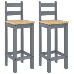 Bonne qualit� - chaises de bar lot de 2 gris - bois de pin solide deco m1861361
