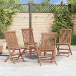 Bonne qualit - chaises pliables de jardin - lot de 4 - bois de teck solide 47x60x89 cm - pour cour balcon ...