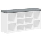 Bonne qualit - coffre banquette - bonnie - banc  chaussures blanc 102x32x50cm - bois dingnierie - ...