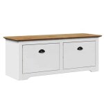 Bonne qualit - coffre banquette - bonnie - banc de couloir bodo blanc et marron 114x40x45cm - pour salon ...