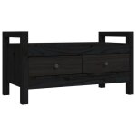Bonne qualité - coffre banquette - bonnie - banc dentrée noir 80x40x43cm - bois de pin massif - pour ... Bonne qualité - coffre banquette - bonnie - banc dentrée noir 80x40x43cm - bois de pin massif - pour ...