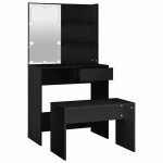 Bonne qualité - coiffeuse adulte design girly ensemble de coiffeuse avec led noir - bois dingénierie ... Bonne qualité - coiffeuse adulte design girly ensemble de coiffeuse avec led noir - bois dingénierie ...