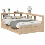 Bonne lit bibliothque adulte et enfantscadre de lit sans matelas 120x190 cm bois de pin massif - yxm ...