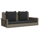 Bonne qualit� - meuble dext�rieur / chaise de jardin - bonnie - balancelle avec coussins - gris 119x56x48cm ...