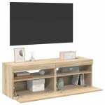 Bonne qualit� - meubles tvavec lumi�res led2 pcsch�ne sonoma 60x35x40 cm - buffet t�l�vision / banc tv ...
