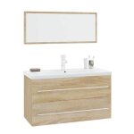 Bonne qualit� - mobilier ensemble de meubles de salle de bain 3 pcs salle de bain et wc - bonnie - ch�ne ...