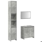 Bonne qualit - mobilier ensemble de meubles de salle de bain 3 pcs salle de bain et wc - bonnie - gris ...