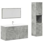 Bonne qualit� - mobilier ensemble de meubles de salle de bain 3 pcs salle de bain et wc - bonnie - gris ...