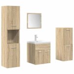 Bonne qualit - mobilier ensemble de meubles de salle de bain 5 pcs salle de bain et wc - bonnie - chne ...