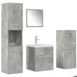 Bonne qualit� - mobilier ensemble de meubles de salle de bain 5 pcs salle de bain et wc - bonnie - gris ...