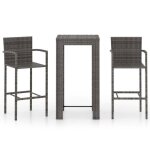 Bonne qualit� - salon dext�rieur ensemble de bar dext�rieur 3 pcs - 2 chaises de jardin avec table - ...