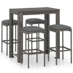 Bonne qualit - salon dextrieuris ensemble de bar de jardin 5 pcs - 4 chaises de jardin avec table - ...
