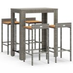 Bonne qualité - salon dextérieuris ensemble de bar jardin 5 pcs - 4 chaises de jardin avec table - gris ... Bonne qualité - salon dextérieuris ensemble de bar jardin 5 pcs - 4 chaises de jardin avec table - gris ...