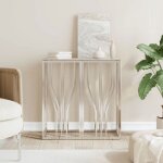 Bonne qualit - table console - table de prsentation - argent 70x30x70 cm acier inoxydable et - verre ...