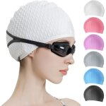 Bonnet de bain adulte unisexe impermable cheveux longs silicone label