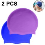 Bonnet de bain  cheveux longs ? bonnets de bain en silicone pour filles enfants et adultes (lot de 2) ...