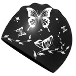 Bonnet de bain pour femme - doux �lastique antid�rapant �l�gant confortablenoir