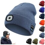 Bonnet bluetooth led unisexe 3 en 1bonnet bluetooth avec casque et lumi�recadeaux pour la famille et ...