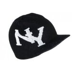 Bonnet casquette new york noir et blanc en laine tendance et chaude matnyx - noir