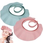 Bonnets douche b�b� - 2 pi�ces protection cheveux large bord r�glable 21 niveaux antid�rapant - confortable ...