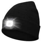 Bonnet avec lumi�re unisexe hiver phare chapeaux led usb rechargeable torche casquette lampe frontale ...