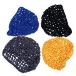 Bonnet de nuit lastique en maille pour cheveux au crochet (4 pices couleurs assorties)