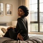 Bonnet de nuit en satin (lot de 2) anti - frisottis anti - casse au rveil pour un sommeil de beaut. ...