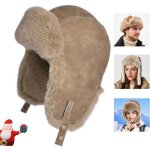 Bonnet en peluche coupe - vent  enfiler bonnet dhiver chaud avec cache - oreilles en peluche (chapeau ...