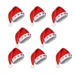 Bonnet de pre nol - lot de 8 - led clignotantes - feutrine - 28 x 40 cm