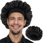 Bonnet de sommeil en satin pour homme - bonnet de sommeil rglable en satin de soie - cravate extensible ...