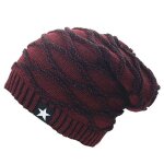Bonnet tricot thermique bonnet dhiver avec doublure chaude en polaire unisexe bordeaux taille 58 - 60cm ...