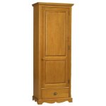 Armoire bonnetière - pin massif - miel - 1 porte - 1 tiroir - 4 niches - 70x186x42 cm Armoire bonnetière - pin massif - miel - 1 porte - 1 tiroir - 4 niches - 70x186x42 cm