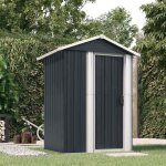 Bonnie� abri de jardin / cabane - porte coulissante - anthracite 126x975x177 cm acier galvanis� eu741169 ...