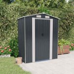 Bonnie� abri de jardin / cabane - porte coulissante - anthracite 192x108x223 cm acier galvanis� eu204603 ...