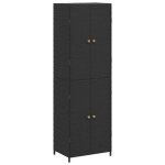 Bonnie�armoire de rangement de jardin - armoire haute dext�rieur noir 59x40x180 cm r�sine tress�e fr747477 ...