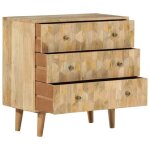 Bonnie�armoire � tiroirs commode de rangement - suikun - meuble dappoint 70x35x70 cm bois massif de manguier ...