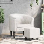 Bonnie®?blanc?fauteuil somptueux / chaise cabriolet avec lignes incurvées - repose - pied inclus blanc ... Bonnie®?blanc?fauteuil somptueux / chaise cabriolet avec lignes incurvées - repose - pied inclus blanc ...