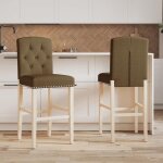 Bonnie�chaises de bar - fauteuil salon pour bistro / cuisine - lot de 2 bois massif dh�v�a et tissul43. ...