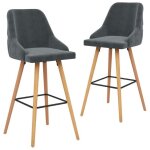 Bonnie�chaises de bar - fauteuil salon pour bistro / cuisine - lot de 2 gris fonc� veloursl48 x p55 x ...