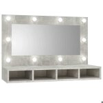 Bonniegris tagre  miroirarmoire / placard  miroir avec led gris bton 90x315x62 cm &fr788262