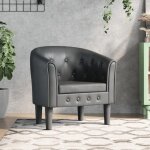 Bonnie�?gris?fauteuil somptueux / chaise cabriolet avec lignes incurv�es gris similicuir - 1 place eu9654405 ...
