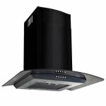 Bonnie� hotte cuisine hotte d�corative moderne murale acier inoxydable 756 m� / h 60 cm noir - evacuation ...