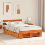 Bonnie®lit en bois lit double:140x190 cm lit avec tiroirs - marron ciré - 140x190 cm - bois de pin massif ... Bonnie®lit en bois lit double:140x190 cm lit avec tiroirs - marron ciré - 140x190 cm - bois de pin massif ...