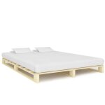 Bonnie�lit en bois lit double:160x200 cm cadre de lit de palette sans matelas bois massif pin neuf13573 ...