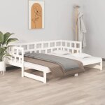 Bonnie�lit en bois lit simple:2x(90x200) cm lit coulissant sans matelas blanc neuf27888