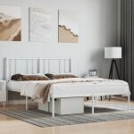 Bonnie�lit en m�tal lit double:120x190 cm cadre de lit m�tal sans matelas et t�te de lit blanc neuf29376 ...